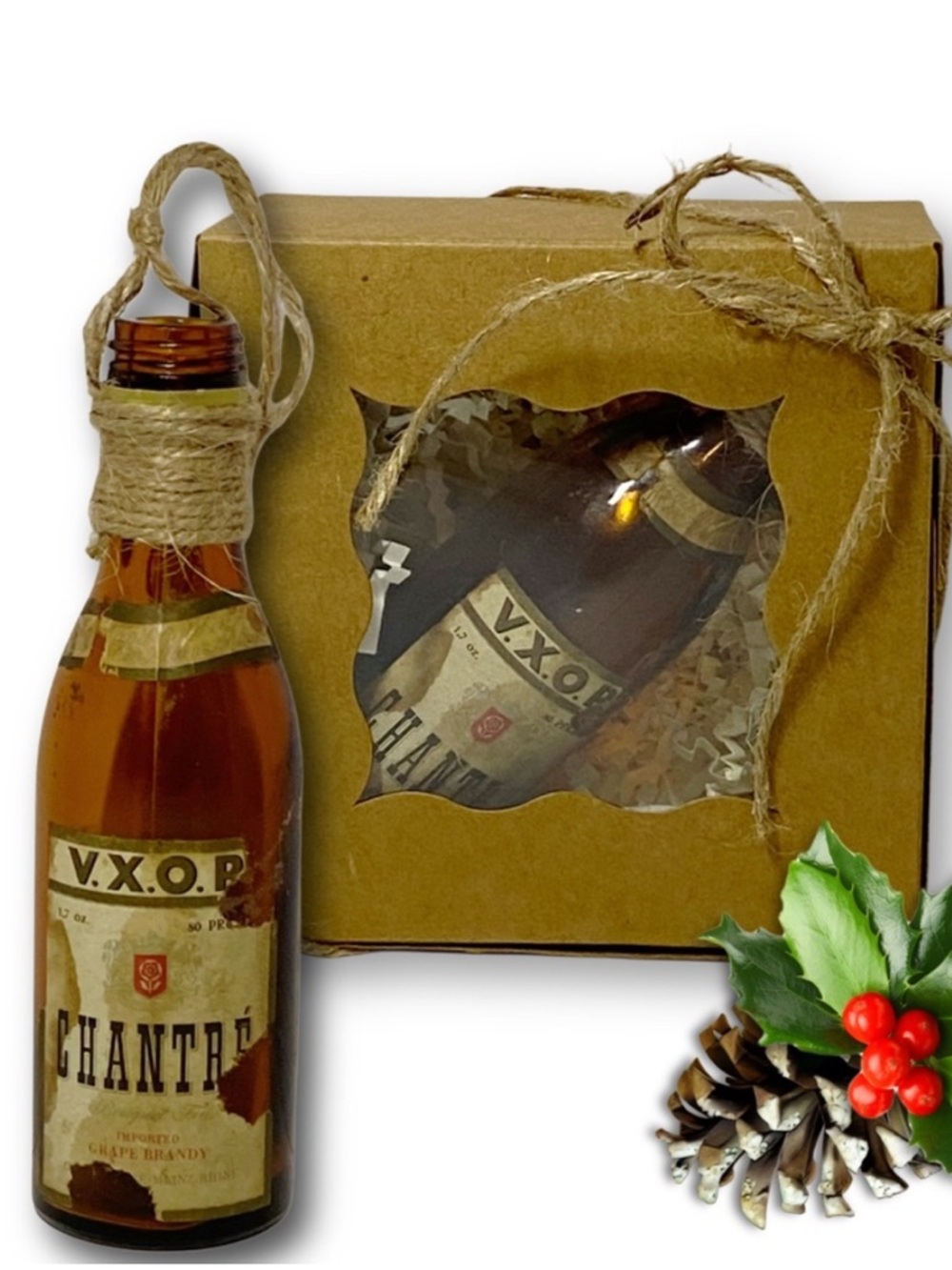 Chantre Brandy Artisan Vintage Miniature Glass Bottle Unique Ornament
